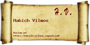 Habich Vilmos névjegykártya